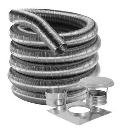 M&G DURAVENT M & G Duravent 3DF304-25K 3 Inch x 25 ft. kit of 304-Alloy DuraFlex Light Liner 103313